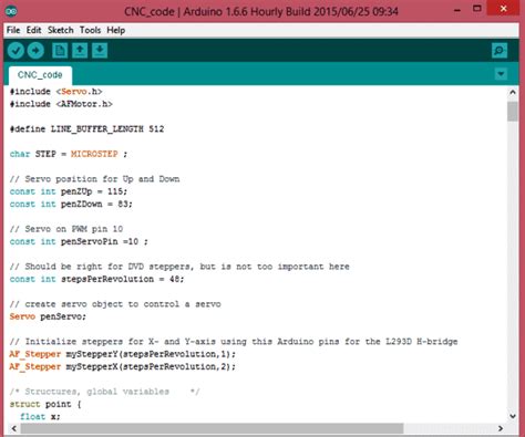 cnc writing machine arduino code